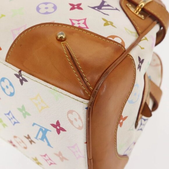 LOUIS VUITTON Monogram Multicolor Claudia Hand Bag White M40193 LV Auth 145078 - Picture 5 of 16